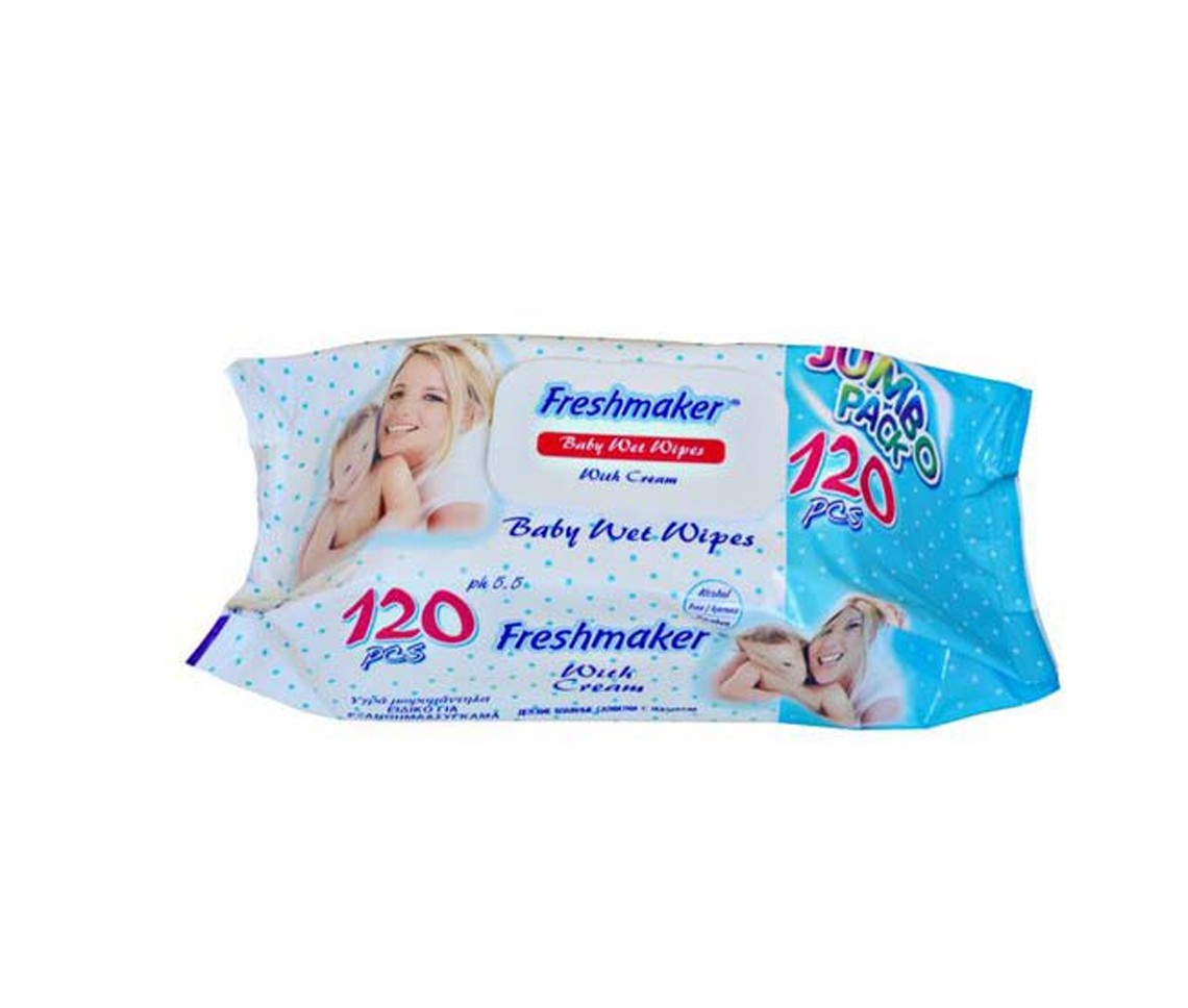 FRESHMAKER BABY WET WIPES FLIP TOP 120PCS