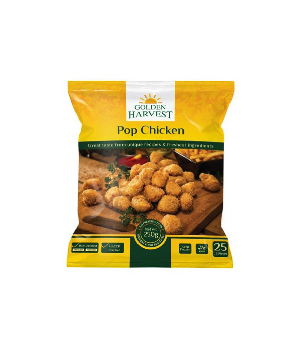 GOLDEN HARVEST POP CHICKEN FROZEN FOOD 250GM