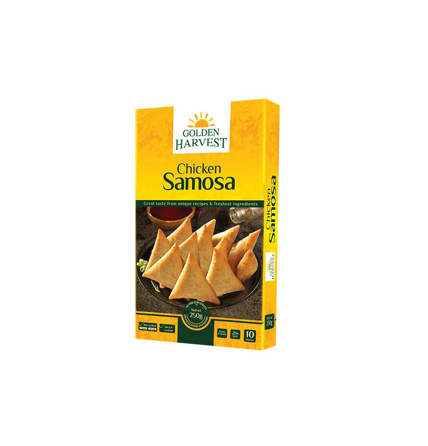 GOLDEN HARVEST CHICKEN SAMOSA FROZEN FOOD 250GM